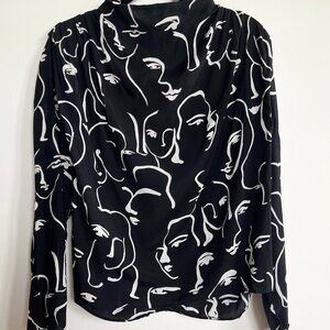 ZARA abstract faces long sleeves shirt / Size S